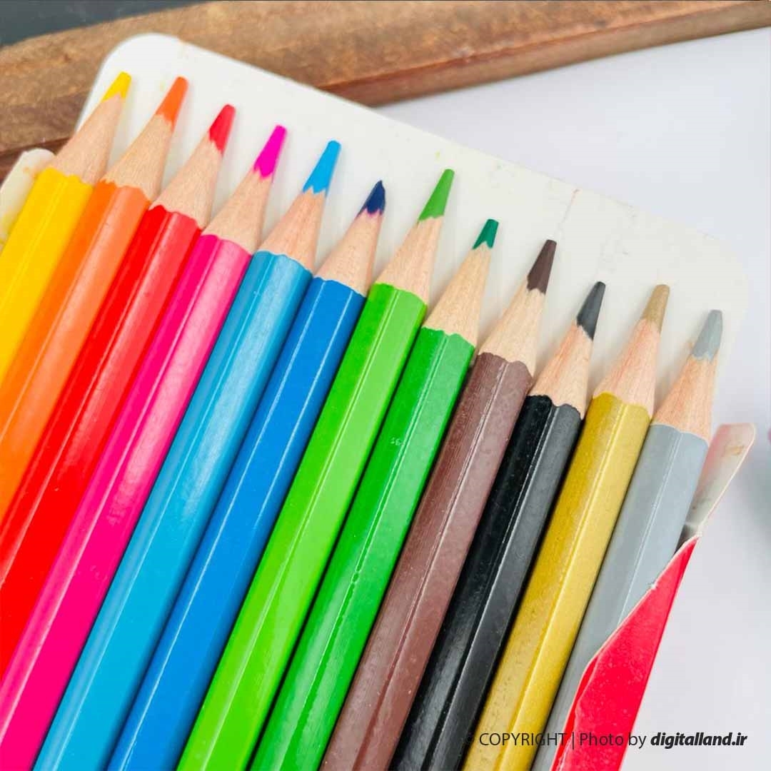 تصویر مداد رنگی 12 رنگ جعبه مقوایی کوییلو 634003