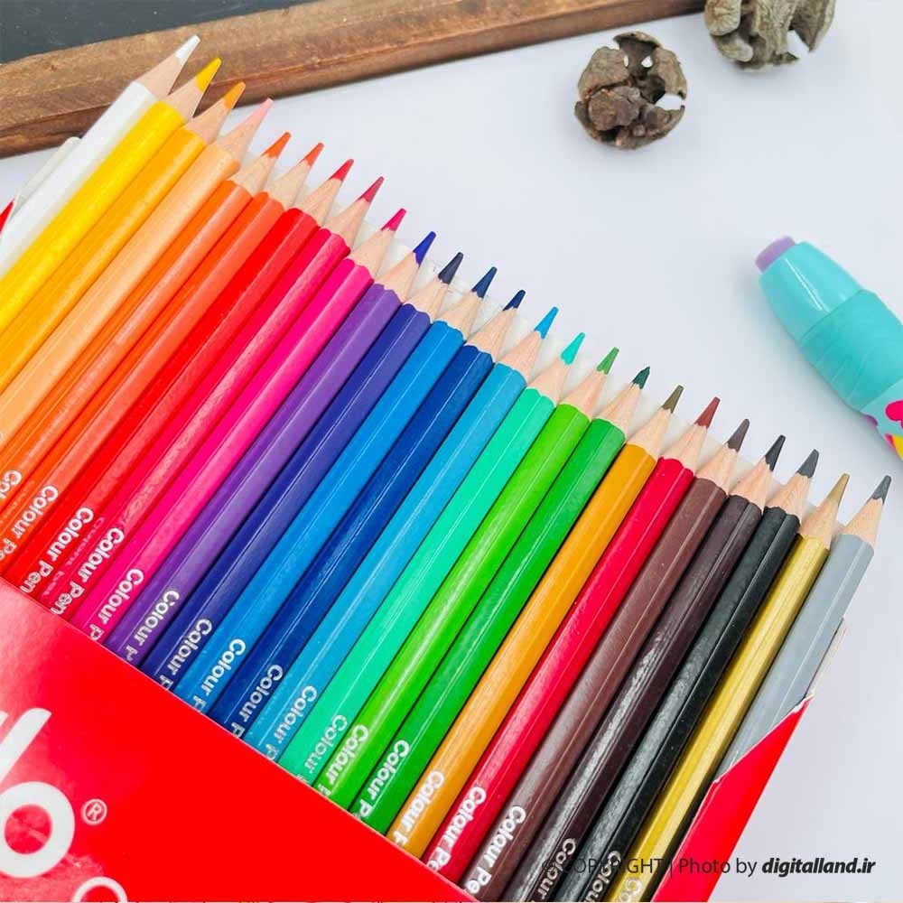 تصویر مداد رنگی 24 رنگ جعبه مقوایی کوییلو 634004