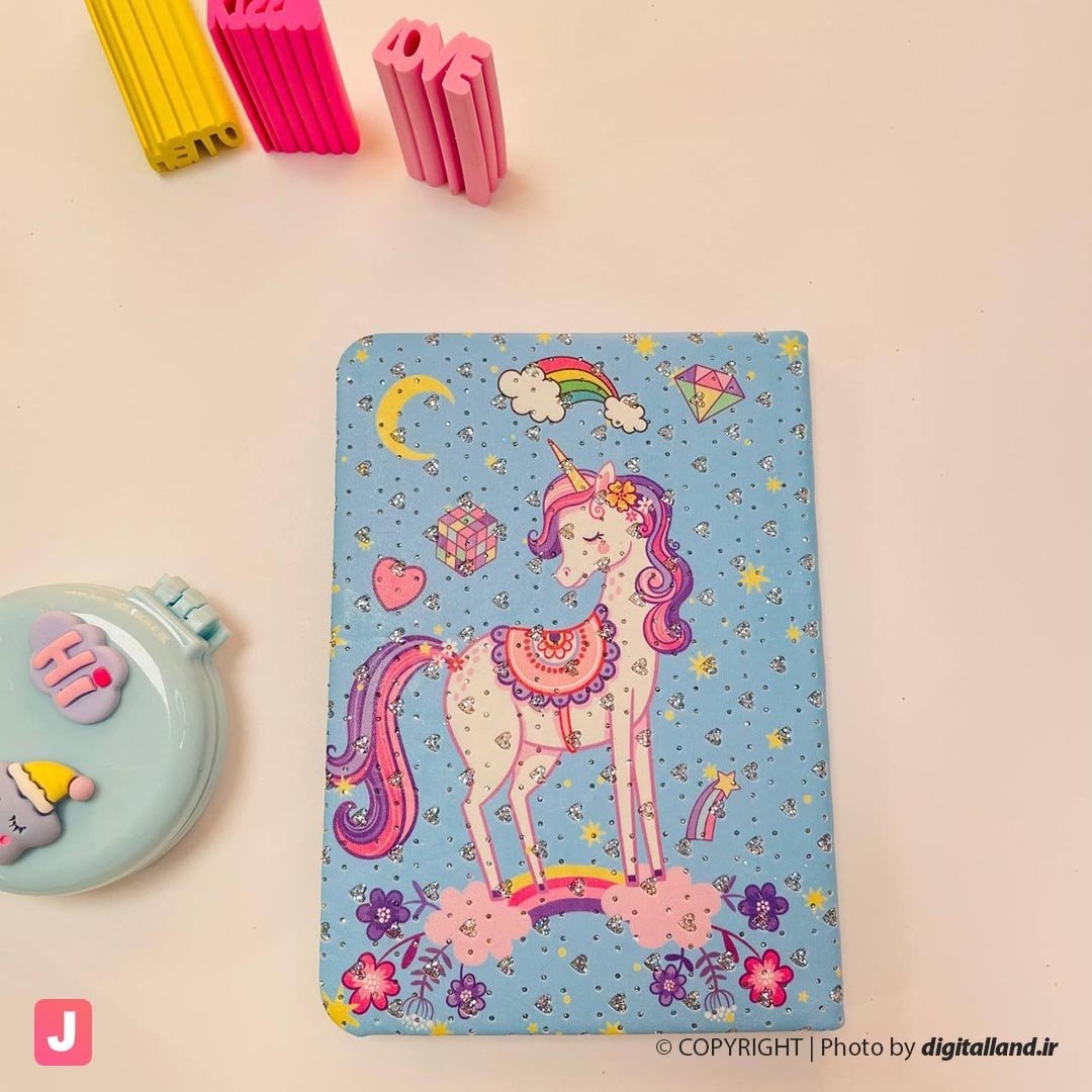 تصویر دفترچه یونیکورن چرمی