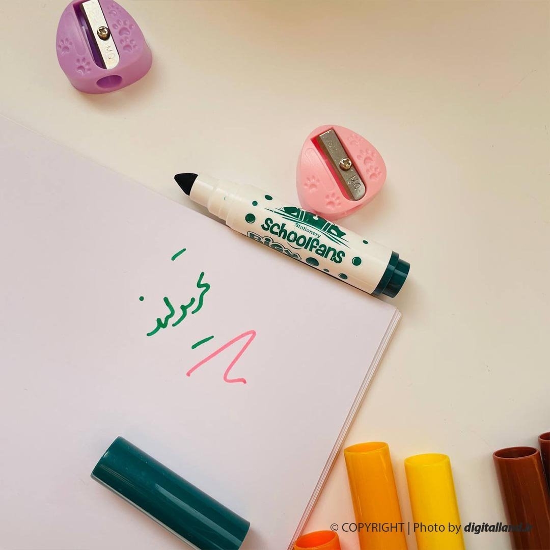 تصویر ماژیک 24 رنگ استوانه Schoolfans