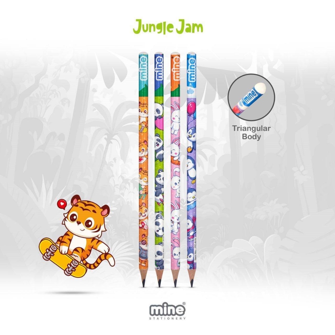 تصویر مداد سیاه سه گوش جنگل Mine Jungle Jam