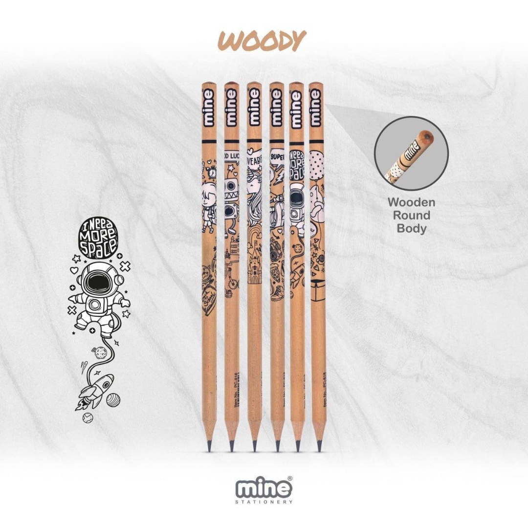 تصویر مداد سیاه رنگ چوب Mine Woody