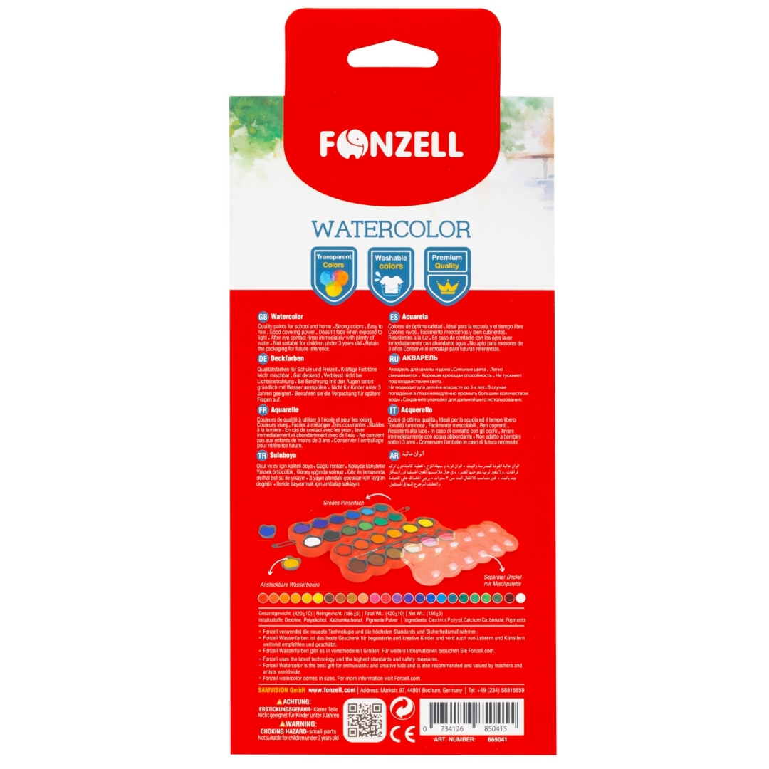 تصویر آبرنگ 24 رنگ Fonzell 685041