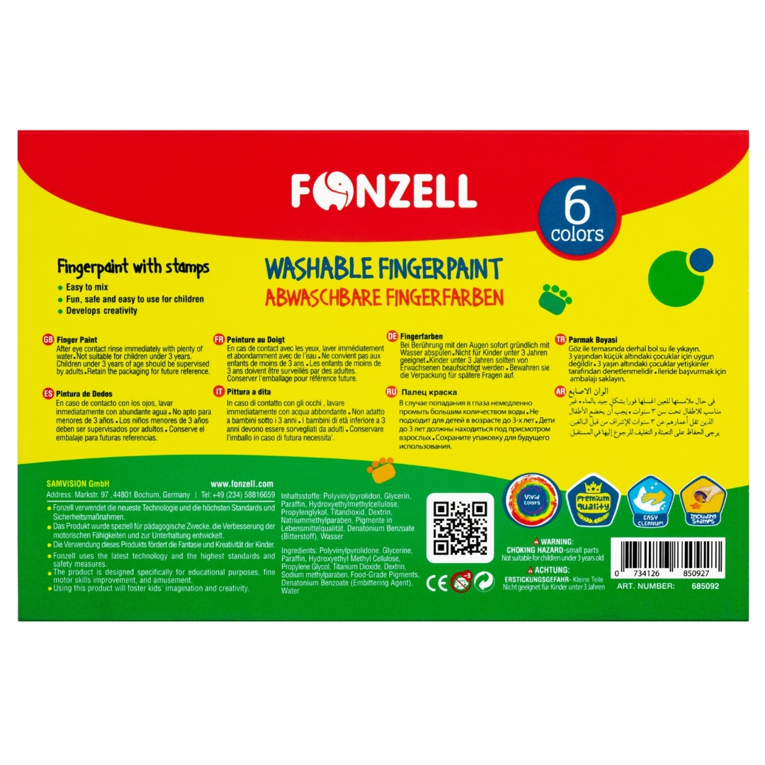 تصویر رنگ انگشتی 6 رنگ Fonzell 685071