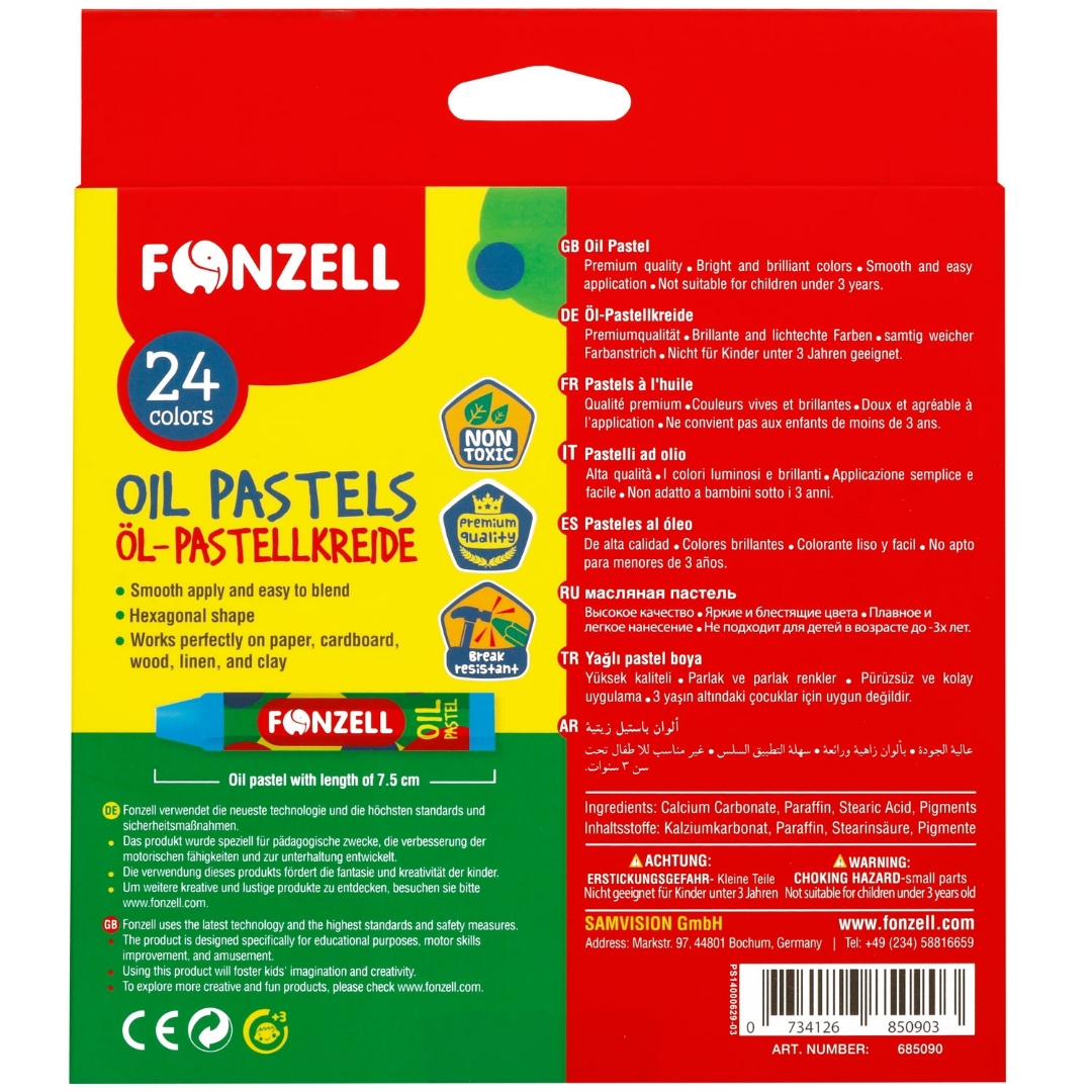 تصویر پاستل روغنی 24 رنگ Fonzell 685090