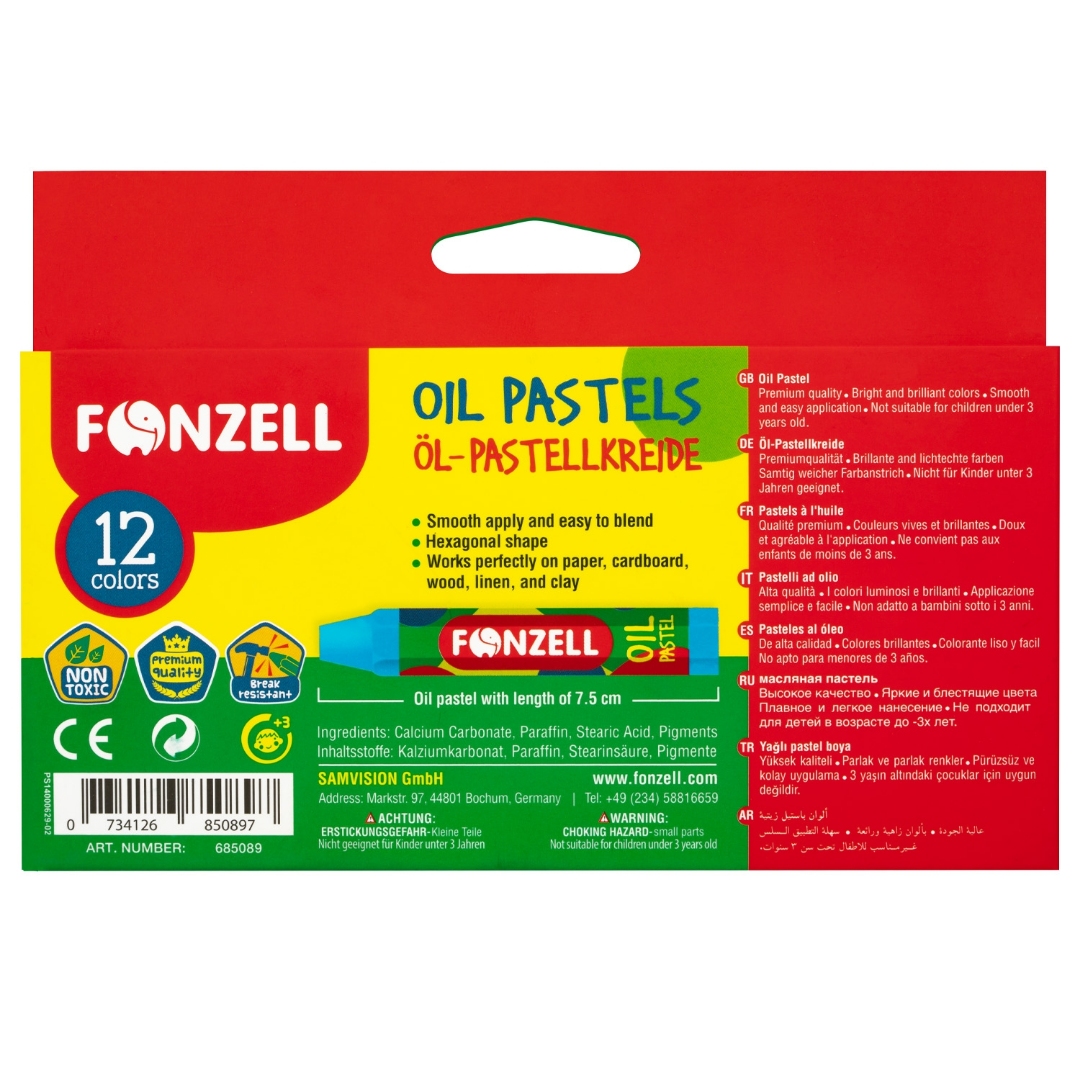 تصویر پاستل روغنی 12 رنگ Fonzell 685089
