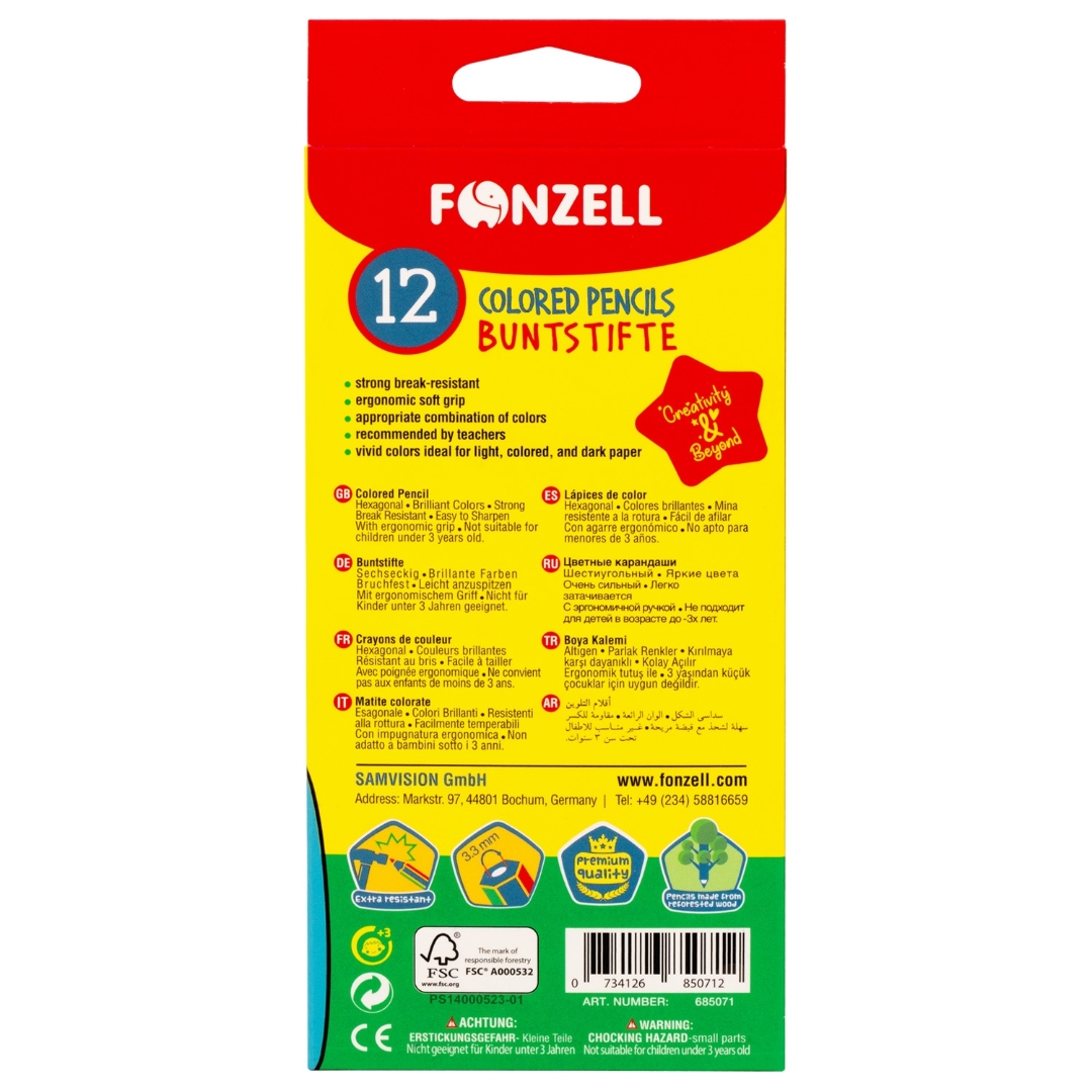 تصویر مداد رنگی 12 رنگ Fonzell 685071