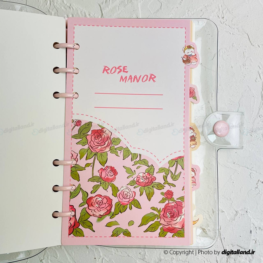 تصویر دفتر کلاسوری شفاف Rose Manor